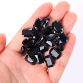 Jet Thin Octagon Shape High Quality Glass Pointed Back Fancy Rhinestones WholesaleRhinestone